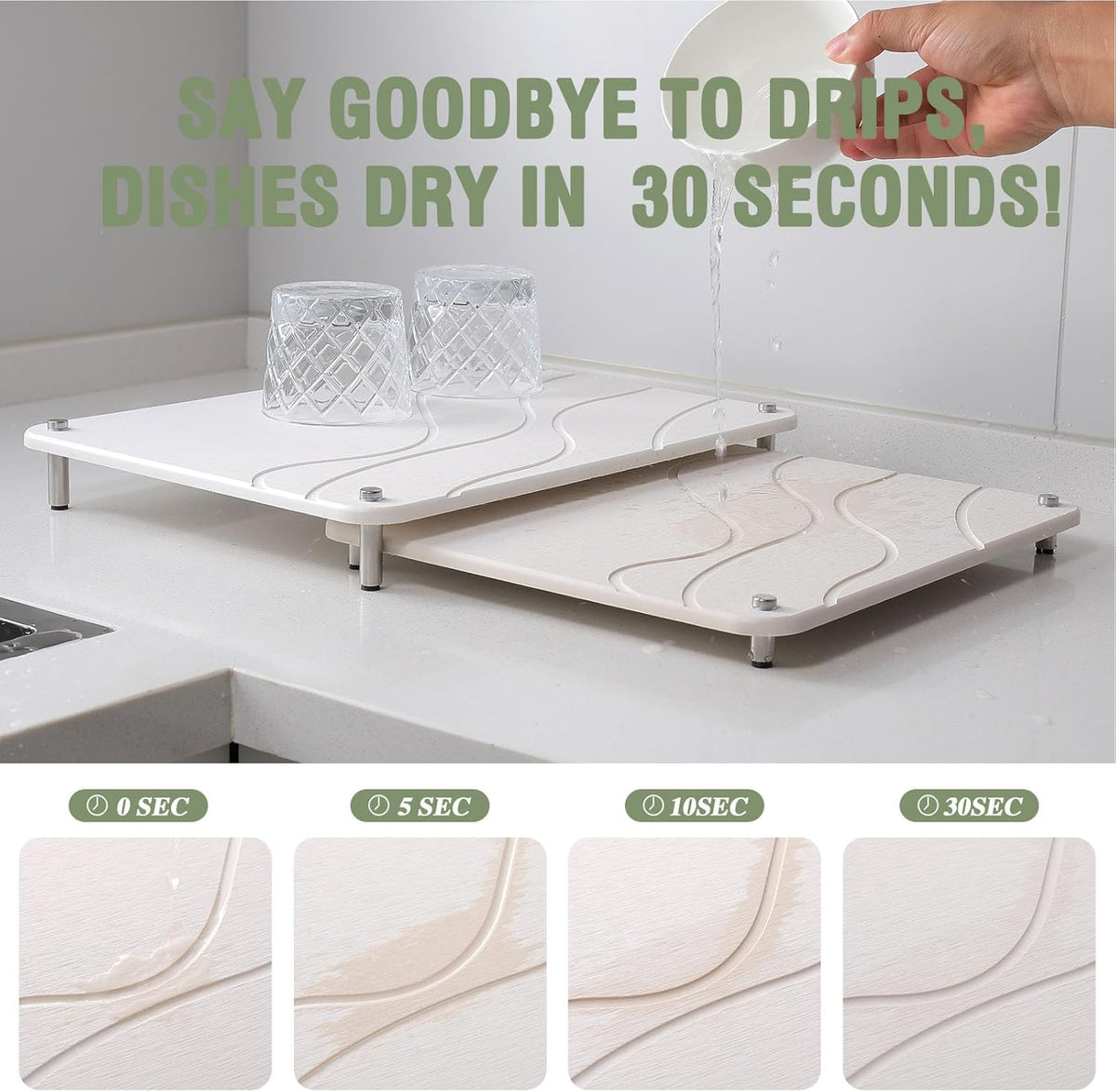 QuickDry Stone Dish Mat Set