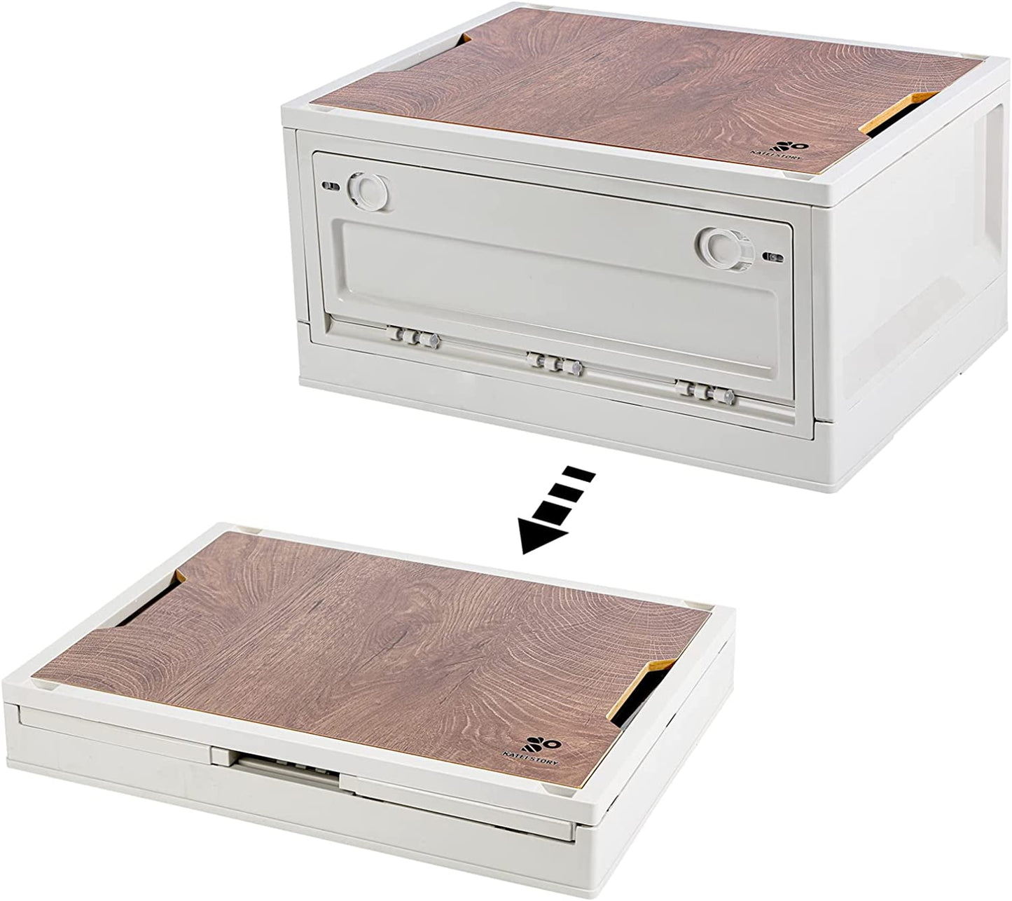 Folding Box With Wooden Lid