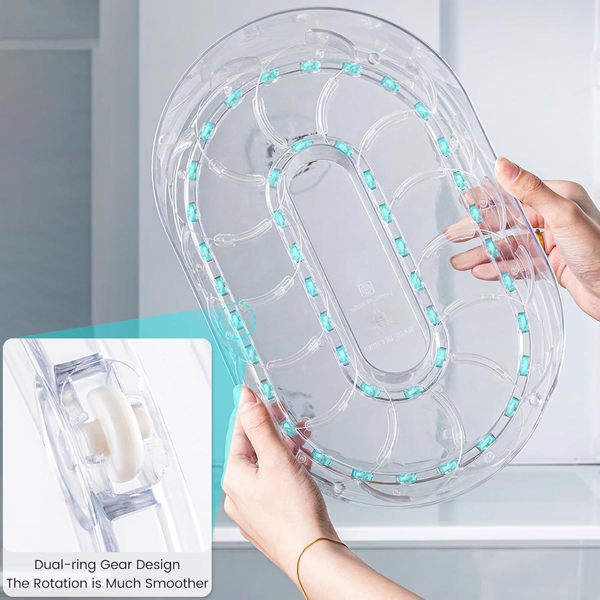 ClearSpin Rectangular Lazy Susan Organizer