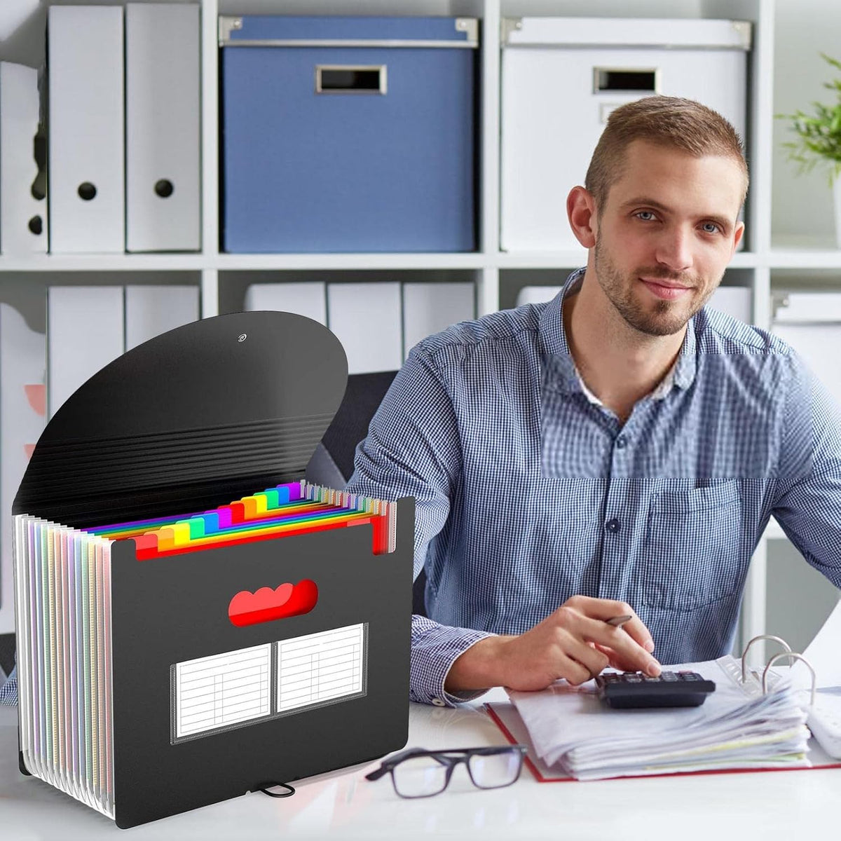 A4 Accordion Expandable Document Folder - 12 Color Coded Slots