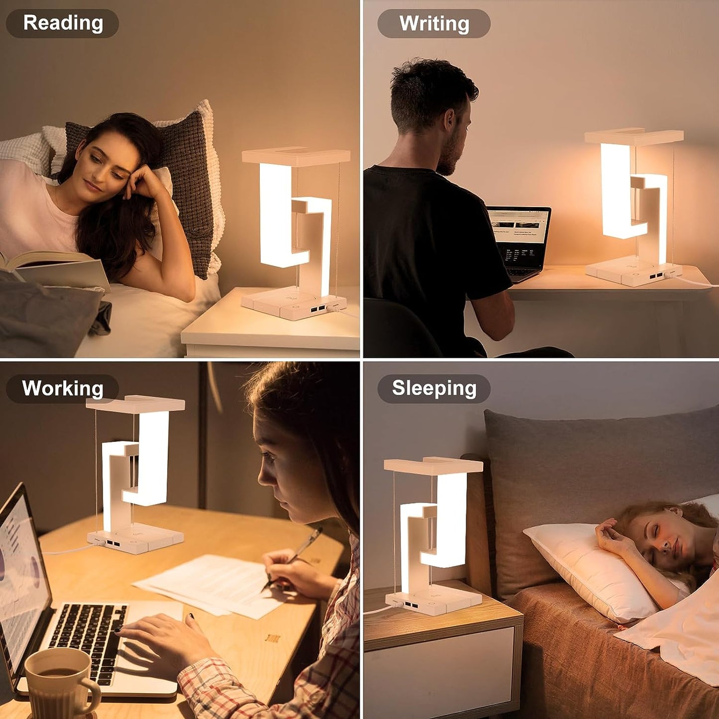 USB Dimmable Night Light with Wireless Charging