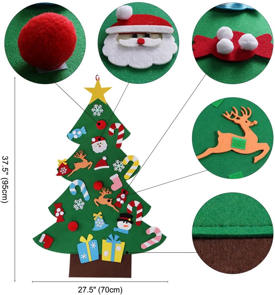 DIY Felt Christmas Tree Set with Ornaments