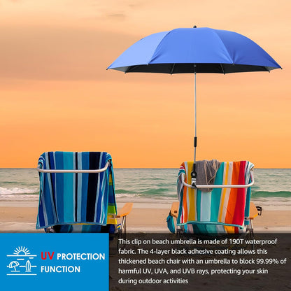 Beach Umbrella with 360° Adjustable Clamp