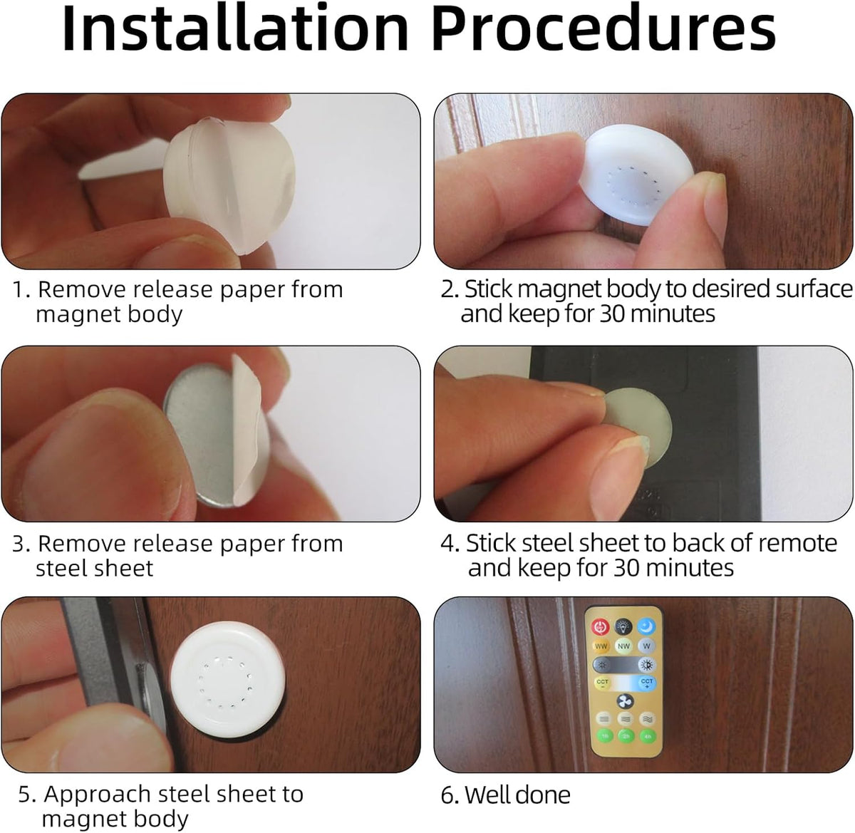 Magnetic Remote Control Holder – No-Drill Wall Mount with Adhesive Backing