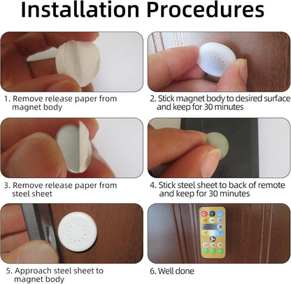 Magnetic Remote Control Holder – No-Drill Wall Mount with Adhesive Backing