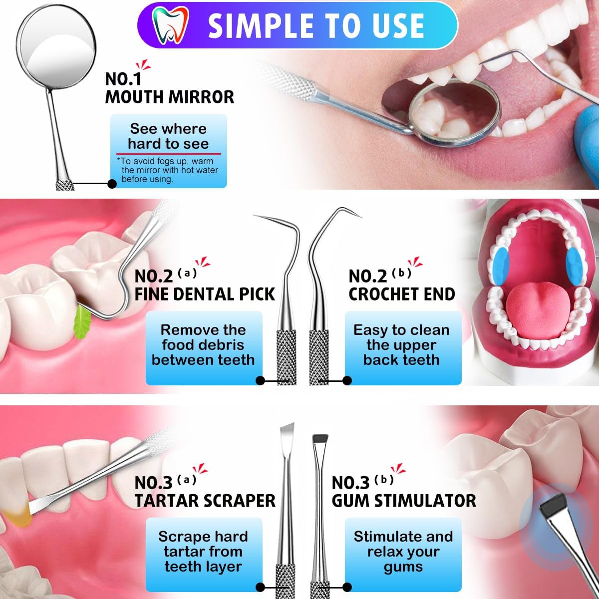 6pc Dental Hygiene Kit