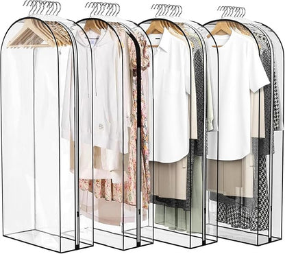 Clear Gusseted Garment Bags for Hanging Clothes