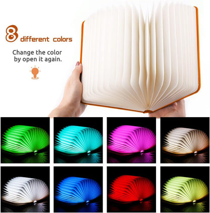 8 Colours 360° Folding Book Lamp - Palm Size