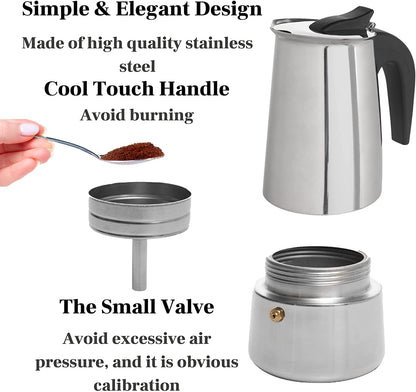 4 Cup Stainless Steel Expresso Maker