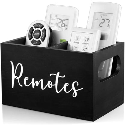 Rustic Wooden Remote Control Holder