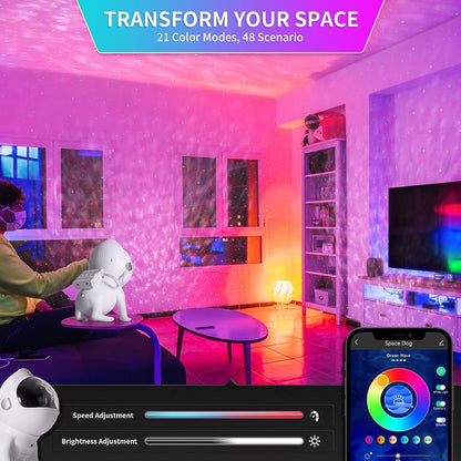 Space Dog Night Projector with Bluetooth Music