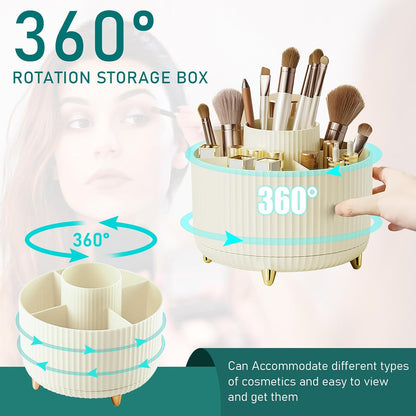 Rotating Makeup Brush Holder Organizer