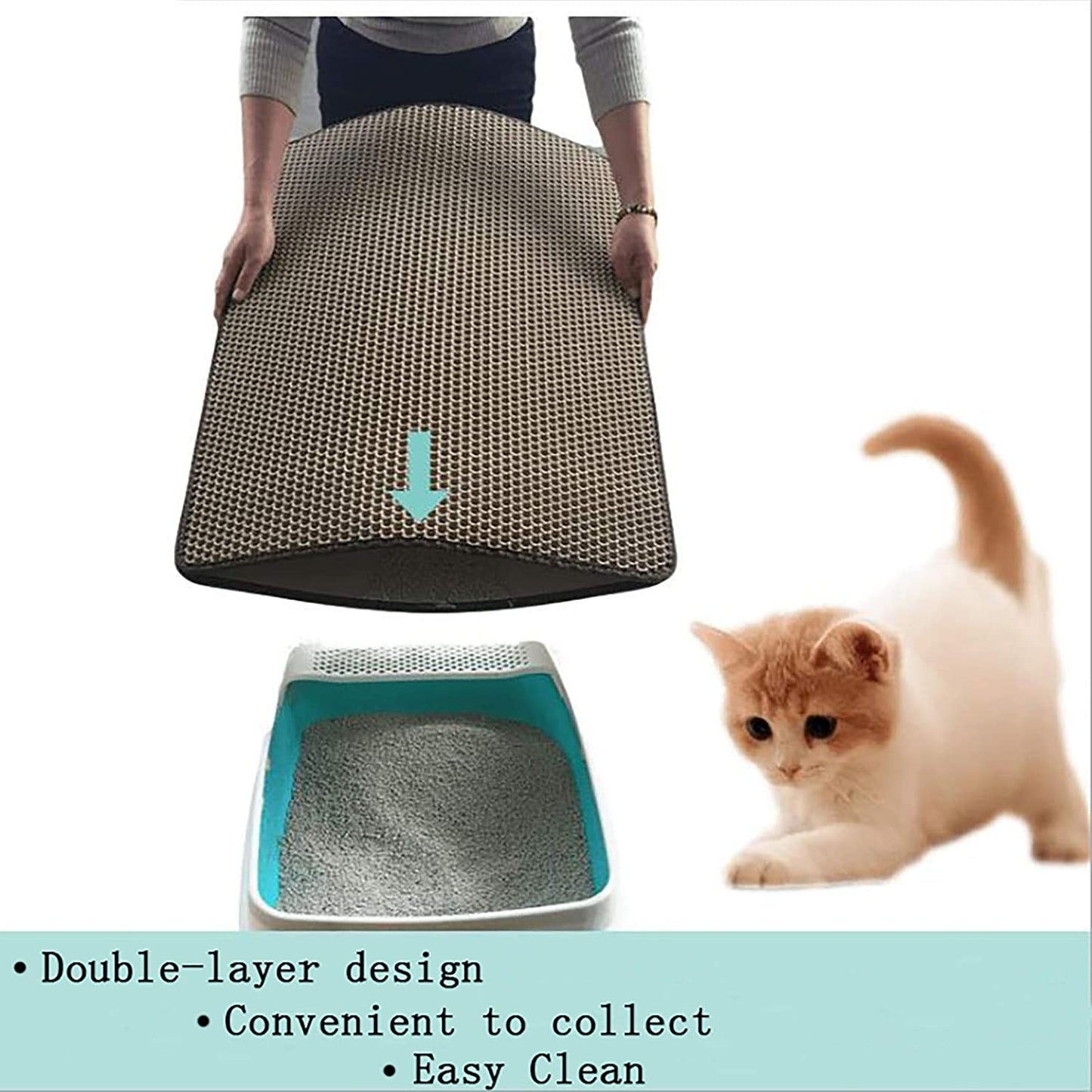 2-Layer Cat Litter Pad Pet Mat