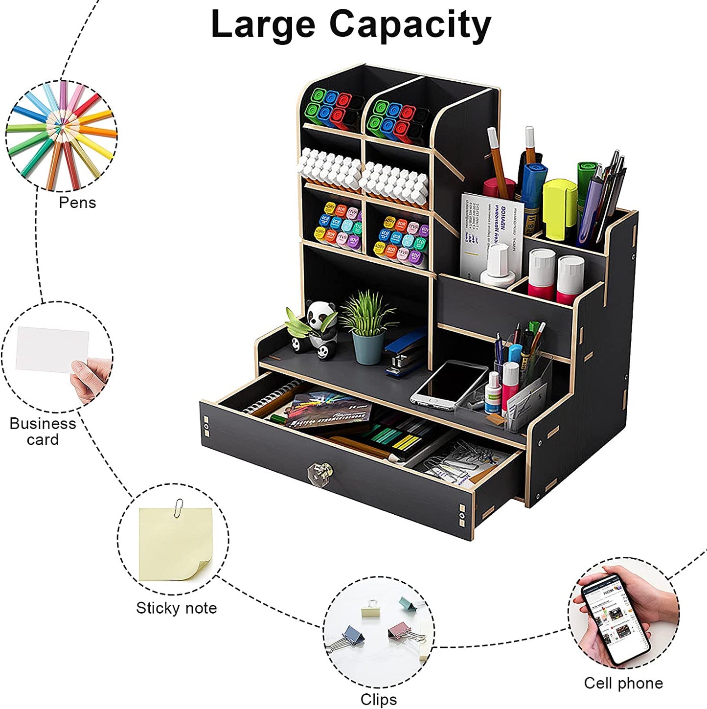 Stationery Storage Box with Drawer