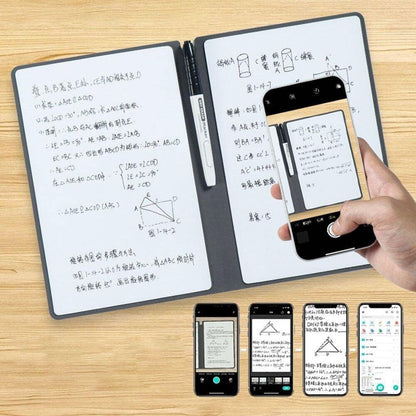 Reusable PU Leather Whiteboard Notebook