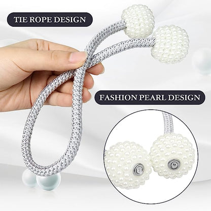 Magnetic Pearl Curtain Tie Back - 2 Pack