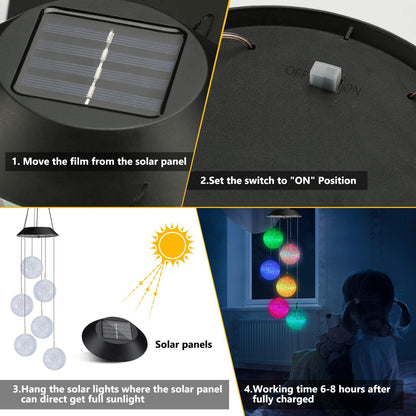 Solar Colour Changing LED Ball Hanging Lamp