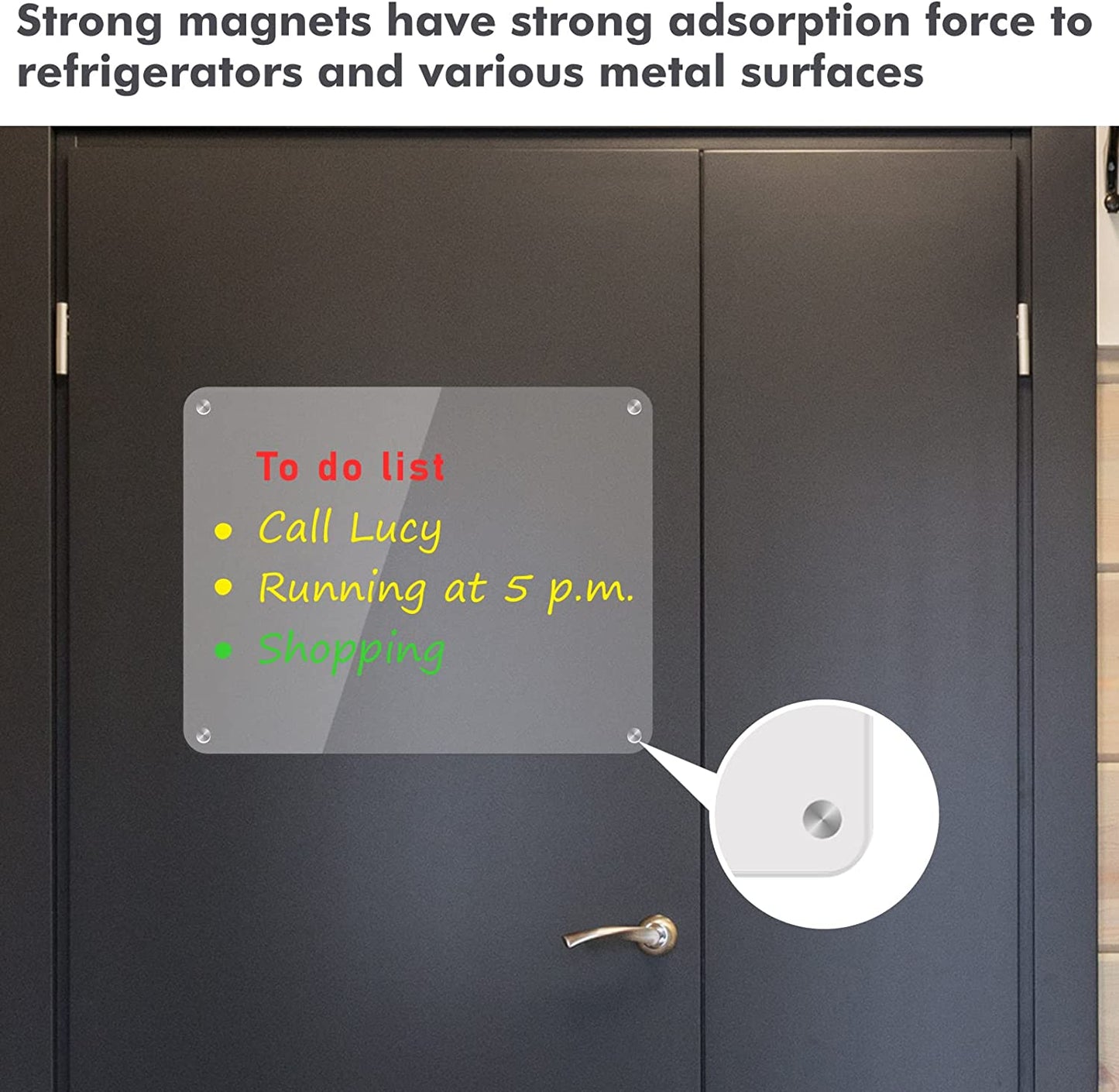 Magnetic Acrylic Note Board for Refrigerator