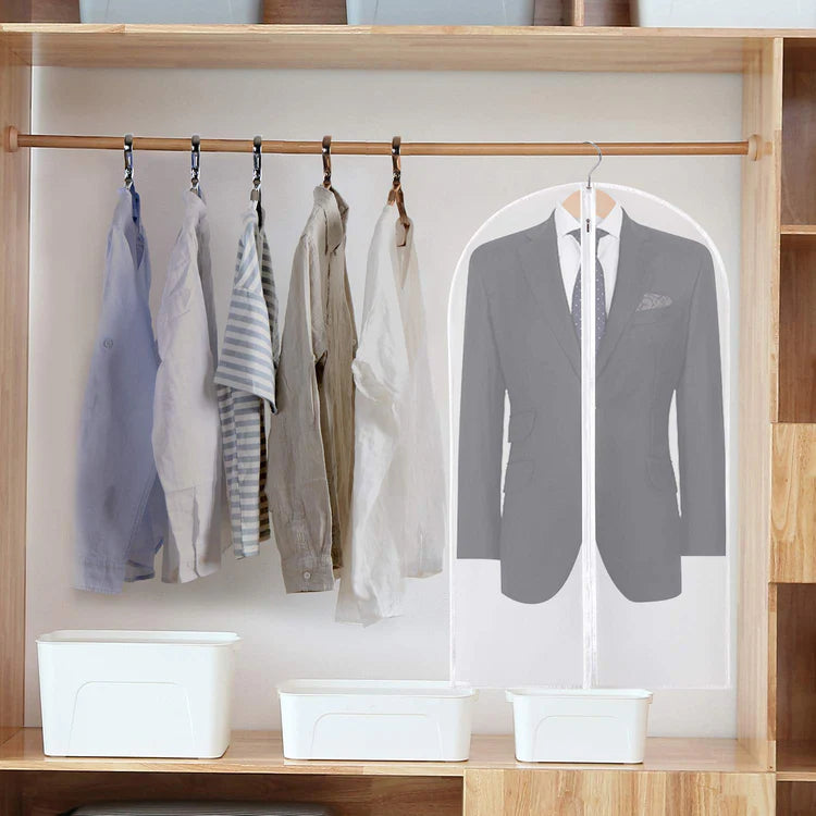 Lightweight Clear Full Zipper Garment Bags - 5 Pack