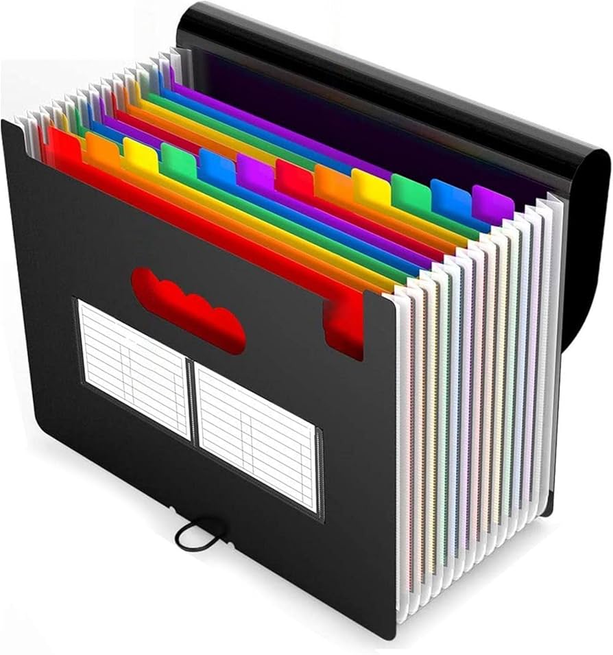 A4 Accordion Expandable Document Folder - 12 Color Coded Slots