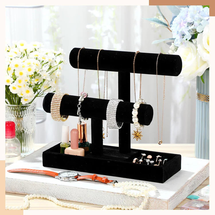 2 Tier Velvet Jewelery Organizer