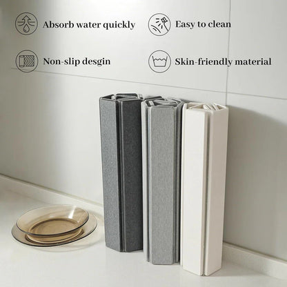 Non-Slip Absorbent Diatomite Stone Bath Mat - White