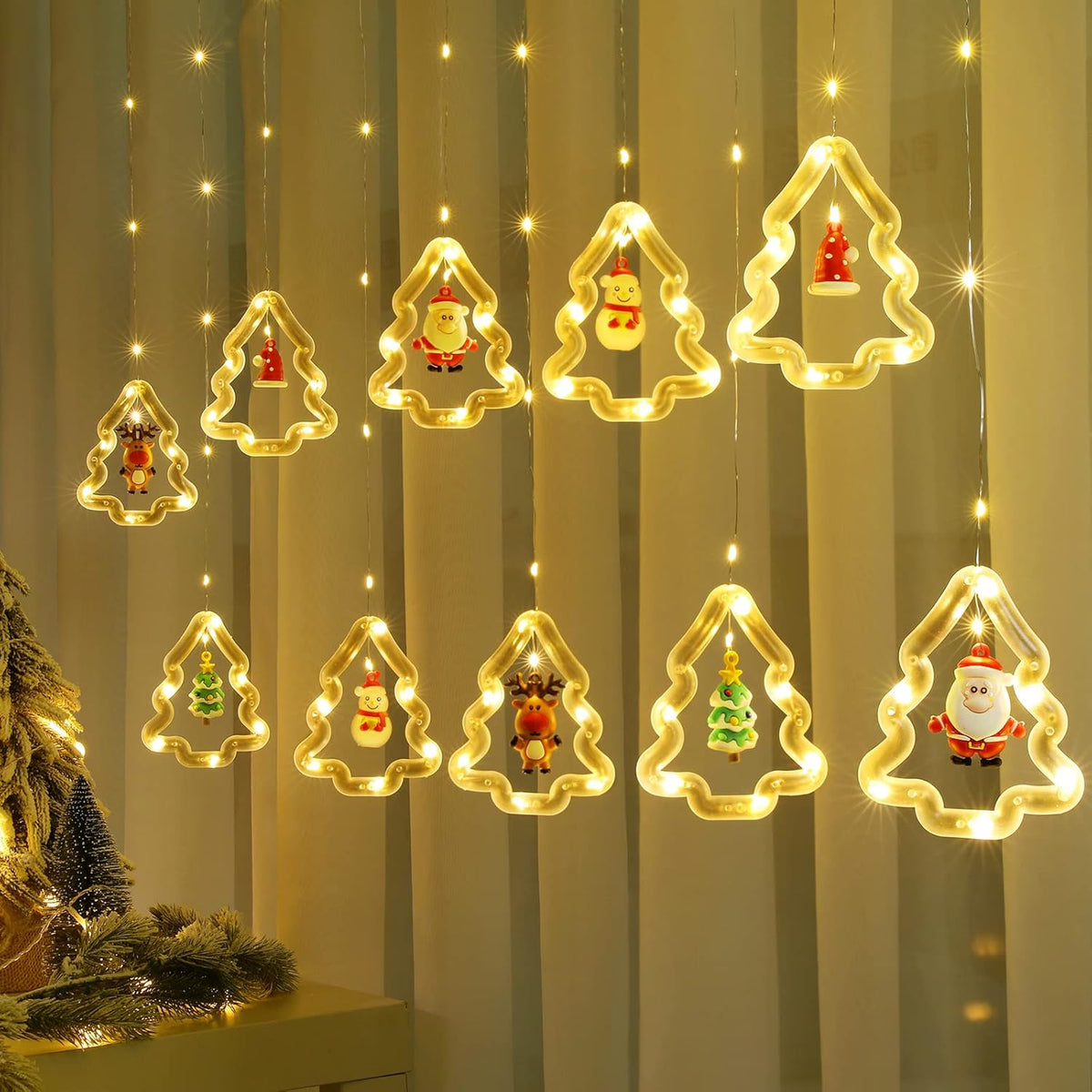 FestivaGlow Christmas Curtain String Lights – 3M, 120 LEDs, USB Powered, Remote Controlled
