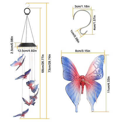 Solar Colour Changing LED Butterfly Hanging Lamp