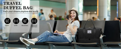 VoyageLuxe  Waterproof Duffel bag with Shoe Compartment and Toiletry Pouch