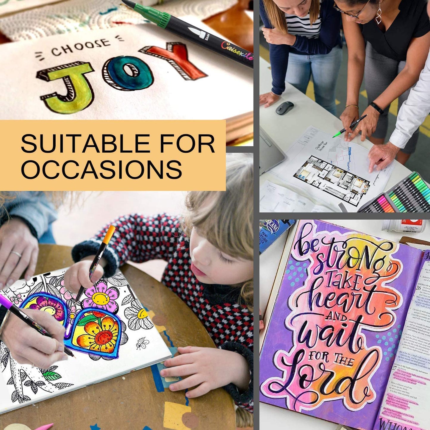 Dual Tip Brush Marker Pens 36 Pc