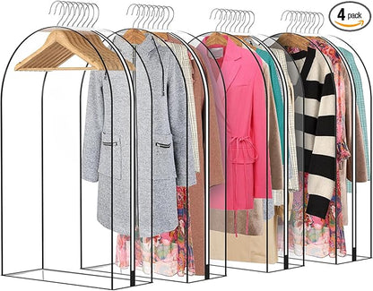 Clear Gusseted Garment Bags for Hanging Clothes