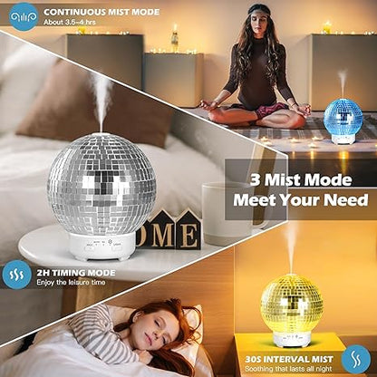 Rotating Disco Ball Night Light And Diffuser