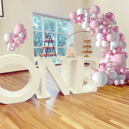 Pastel Pink Balloons Arch Garland Kit 100 Balloons