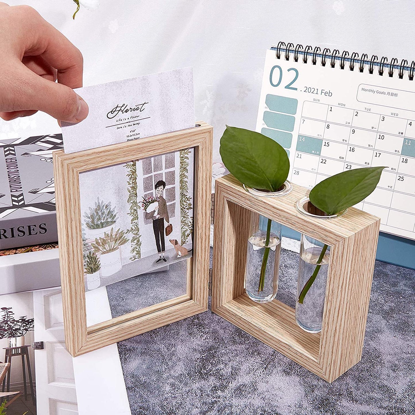 Picture Frame and Plant Vase Combo