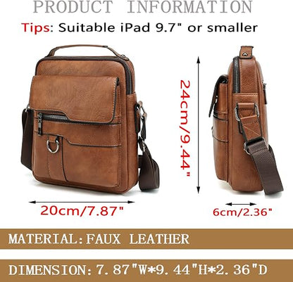 Casual Carrier Men’s Crossbody Faux Leather Shoulder Bag