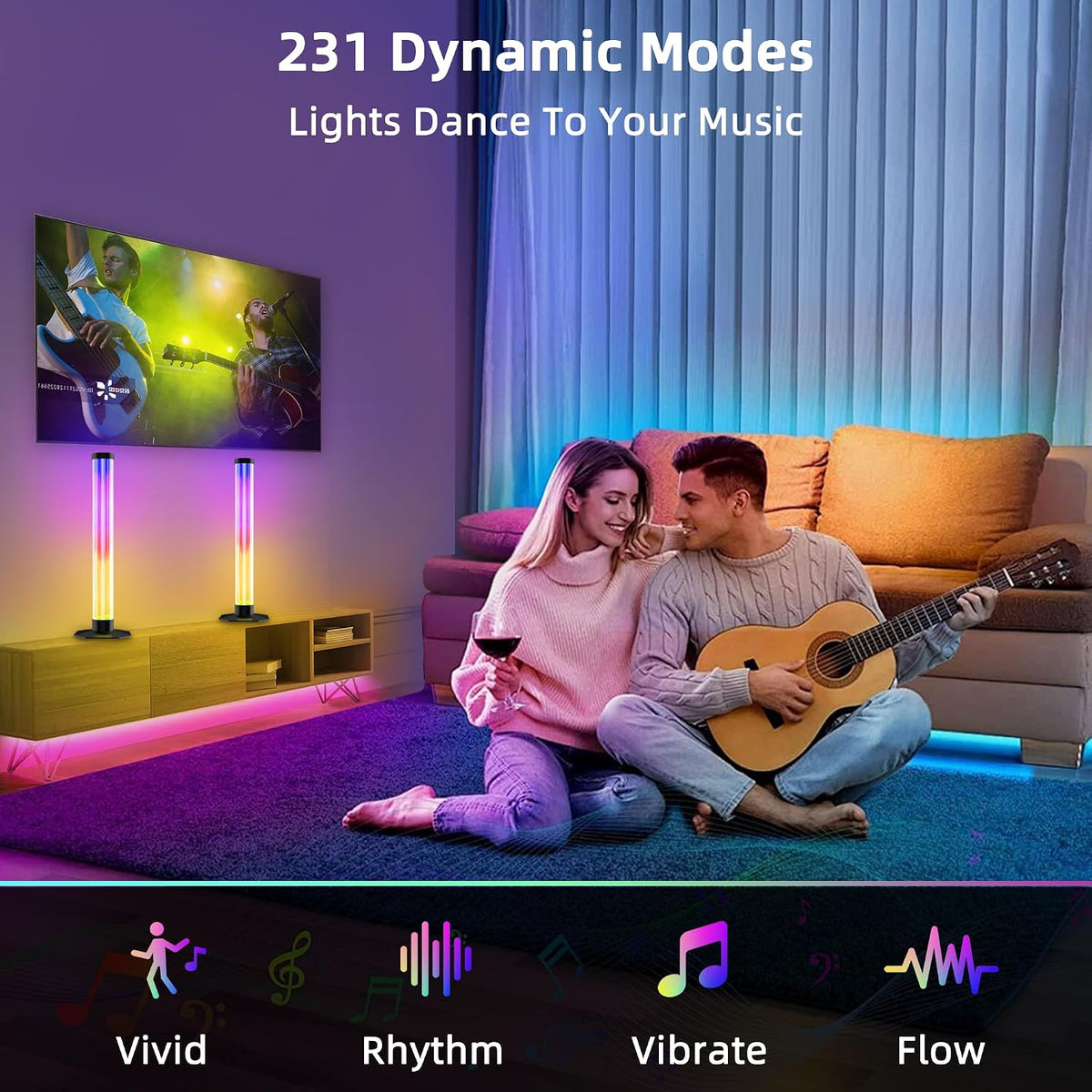 LED Light Bars – 360° Smart RGB Background Lighting