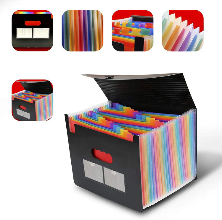 A4 Accordion Expandable Document Folder - 24 Color Coded Slots