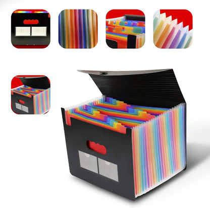 A4 Accordion Expandable Document Folder - 24 Color Coded Slots