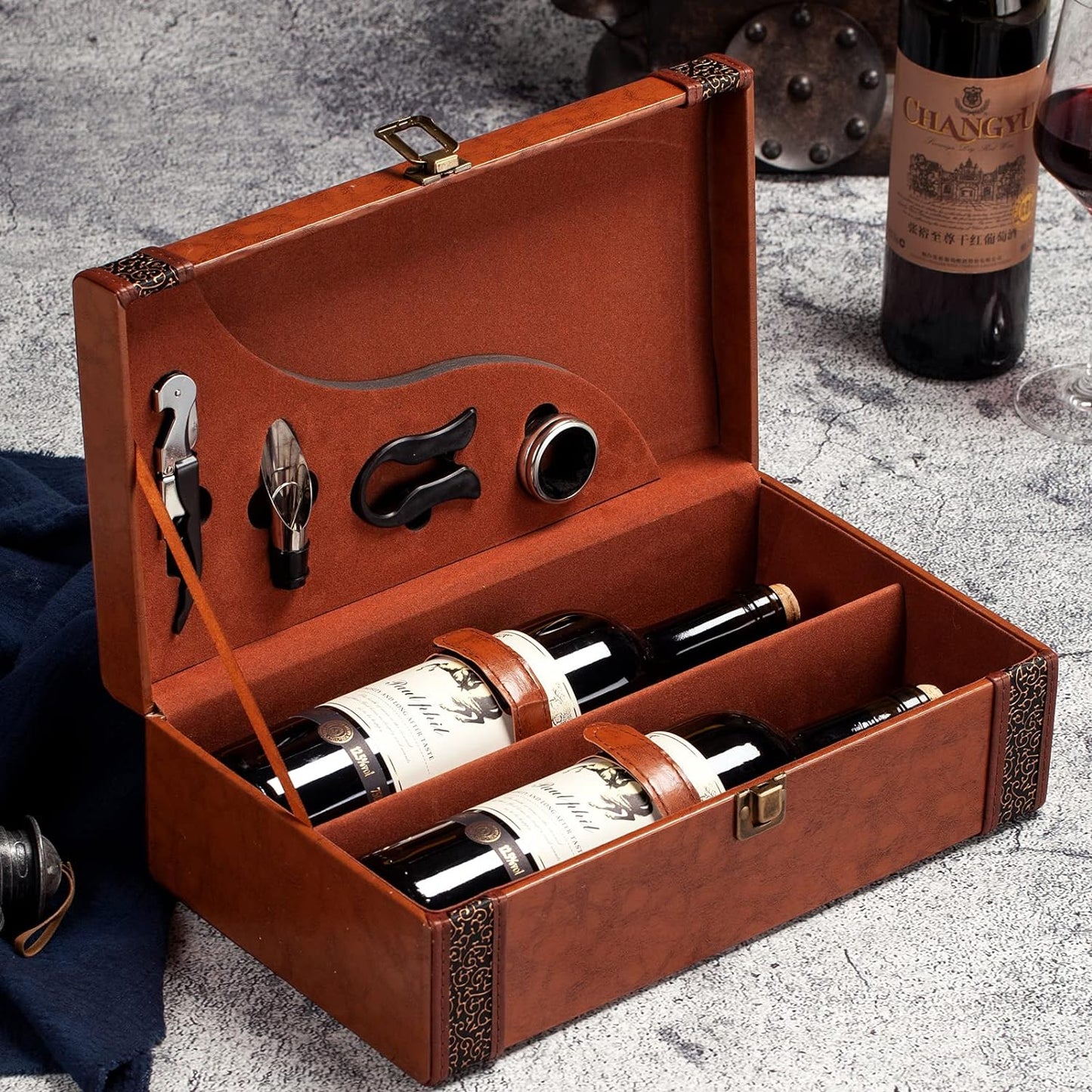 2 Bottle Luxury Wine Box Gift Set - Cherry