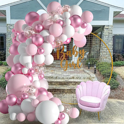 Pastel Pink Balloons Arch Garland Kit 100 Balloons