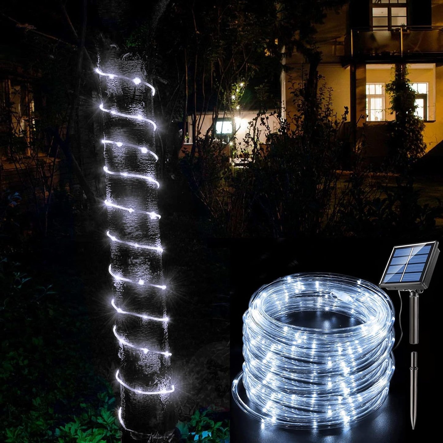 12m Solar Outdoor LED Rope Light