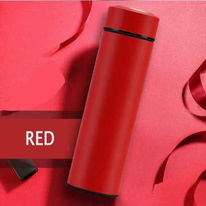 Stainless Steel Smart LED Digital Thermal Bottle - Red