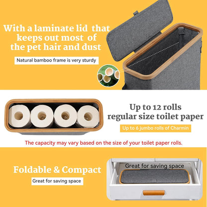 HideAway Bamboo Toilet Paper Storage Bin