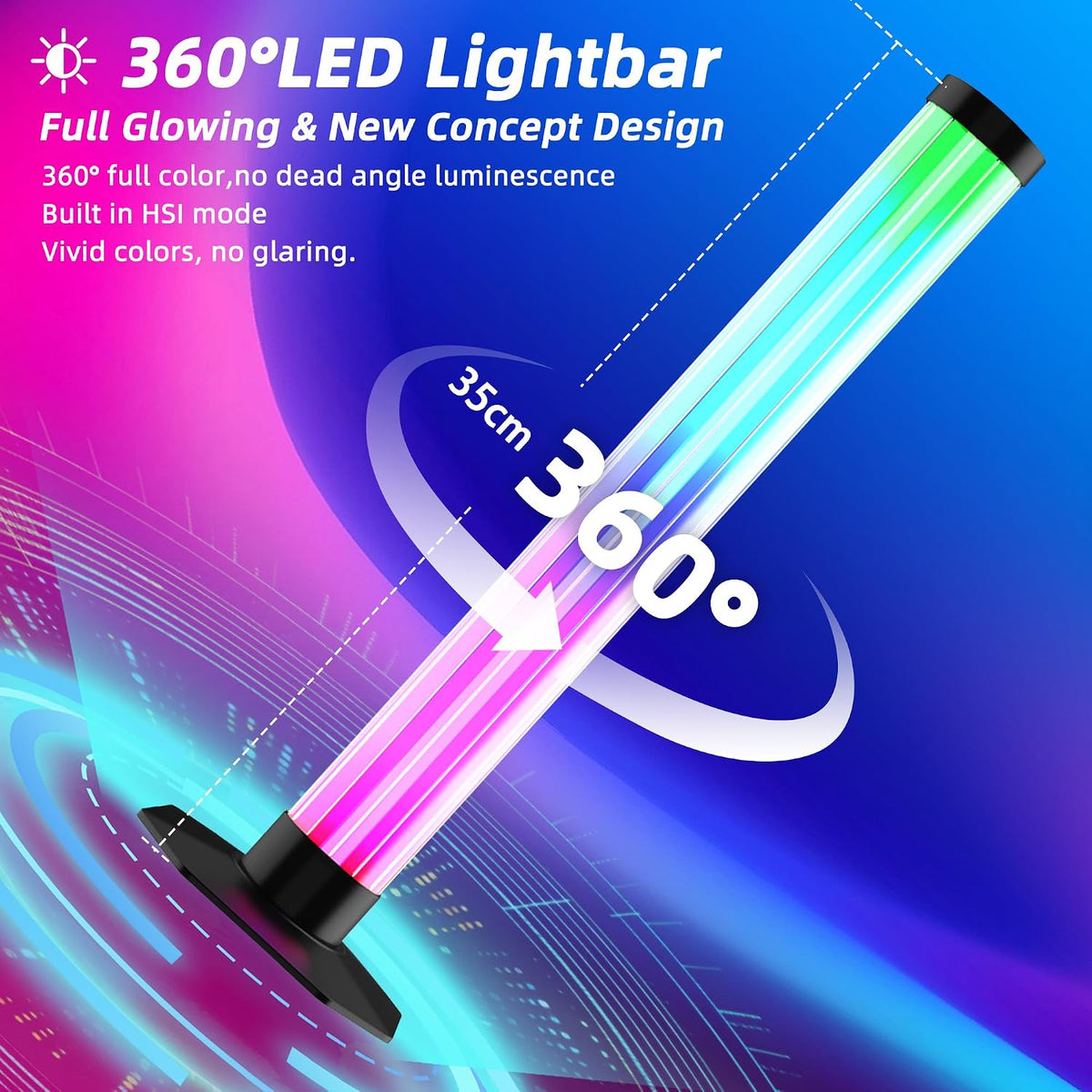LED Light Bars – 360° Smart RGB Background Lighting
