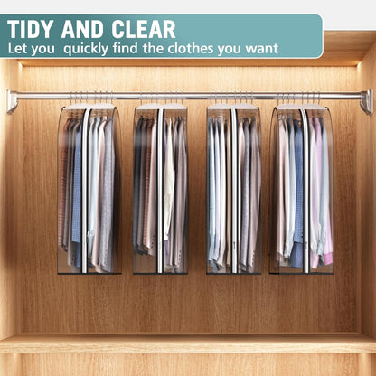 Clear Gusseted Garment Bags for Hanging Clothes