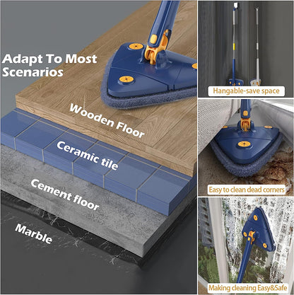 Triangle Shaped 360° Rotatable Adjustable Cleaning Mop