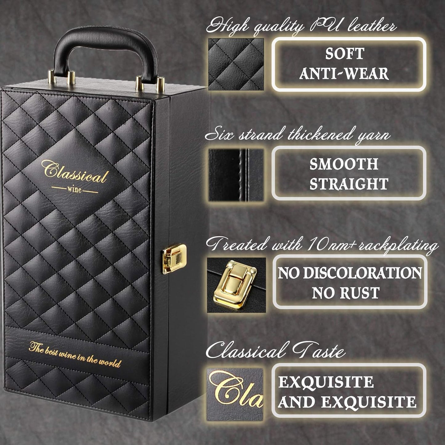 Luxury Pu Leather Wine Gift Box with 4 Accessories