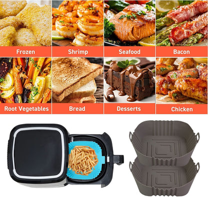 Square Silicone Air Fryer Liner 20cm