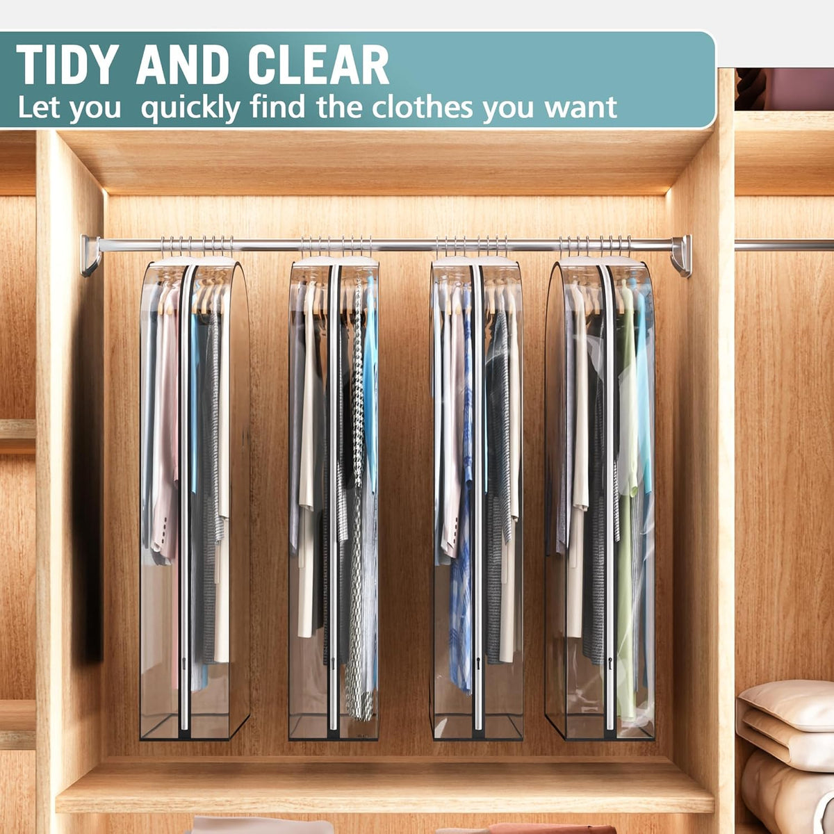 Clear Gusseted Garment Bags for Hanging Clothes