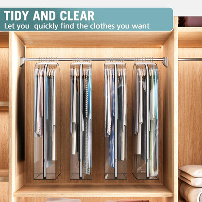 Clear Gusseted Garment Bags for Hanging Clothes